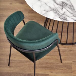 Ruokapöytä AURTESSA, valkoinen marmi / musta