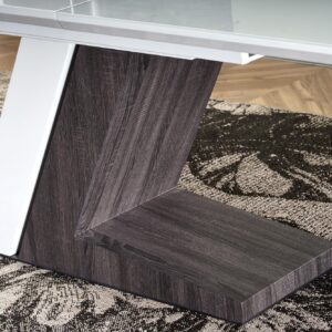 Pidentävä ruokapöytä MORLON, väri: valkoinen / tummanharmaa