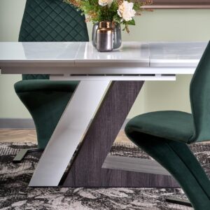 Pidentävä ruokapöytä MORLON, väri: valkoinen / tummanharmaa