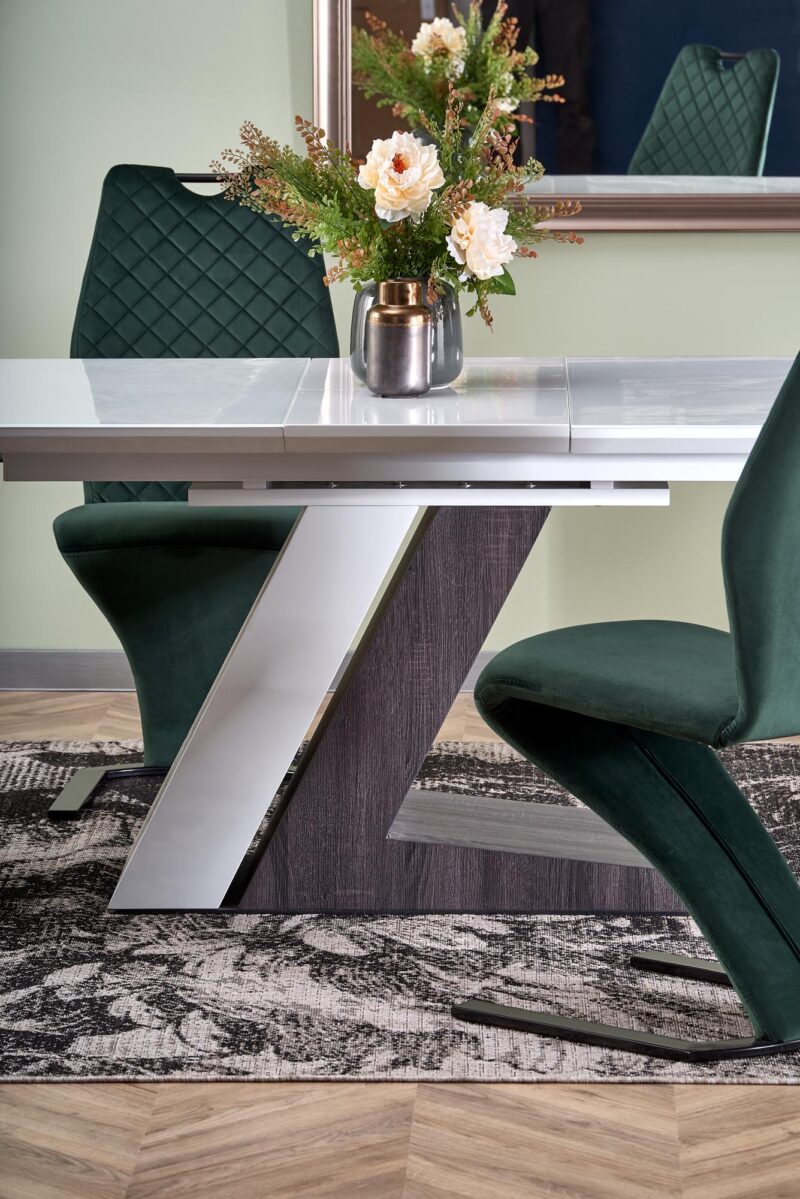 Pidentävä ruokapöytä MORLON, väri: valkoinen / tummanharmaa