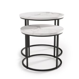 Kahvilatabletti OREO, valkoinen marmori / musta