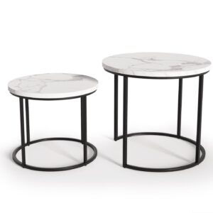 Kahvilatabletti OREO, valkoinen marmori / musta