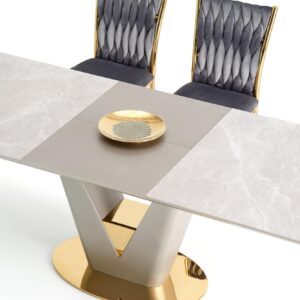 Ruokapöytä VALTOR, harmaa / kulta