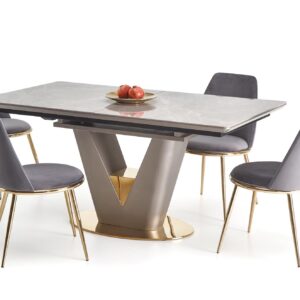 Ruokapöytä VALTOR, harmaa / kulta