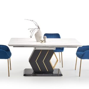 Ruokapöytä VALTOR, harmaa / kulta