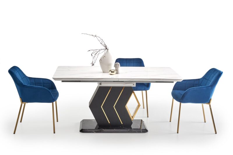 Ruokapöytä VALTOR, harmaa / kulta