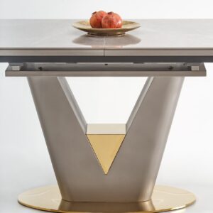 Ruokapöytä VALTOR, harmaa / kulta