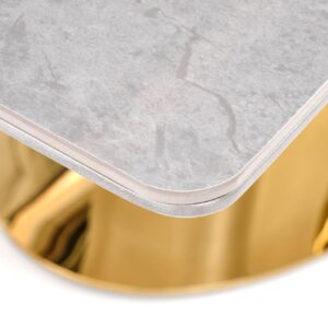 Ruokapöytä VALTOR, harmaa / kulta