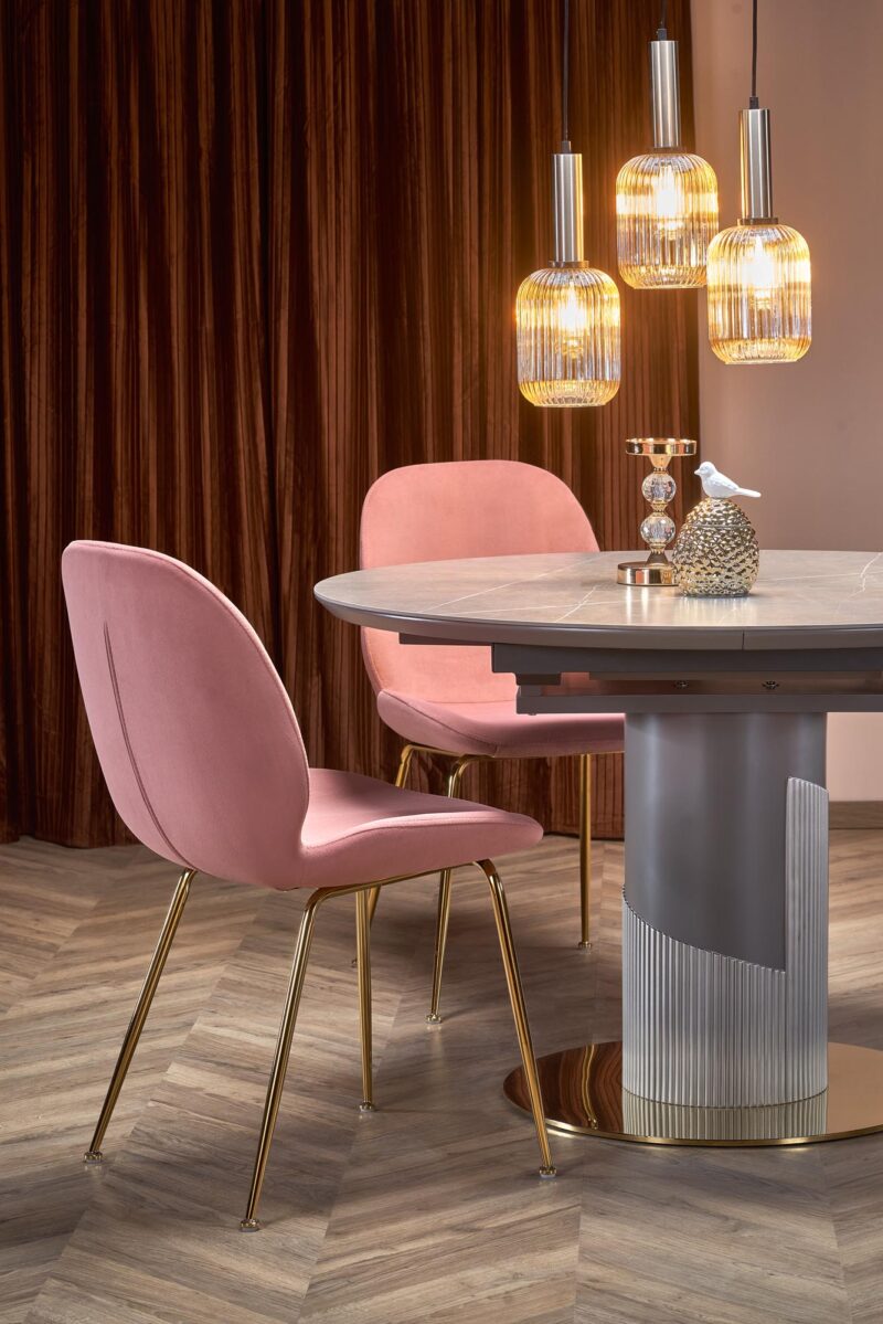 Ruokapöytä MUSVIN, harmaasta kristallista