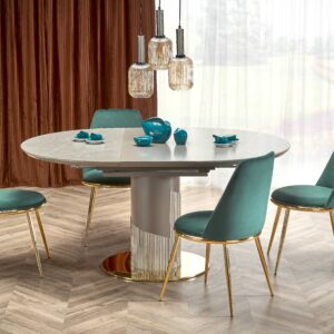 Ruokapöytä MUSVIN, harmaasta kristallista