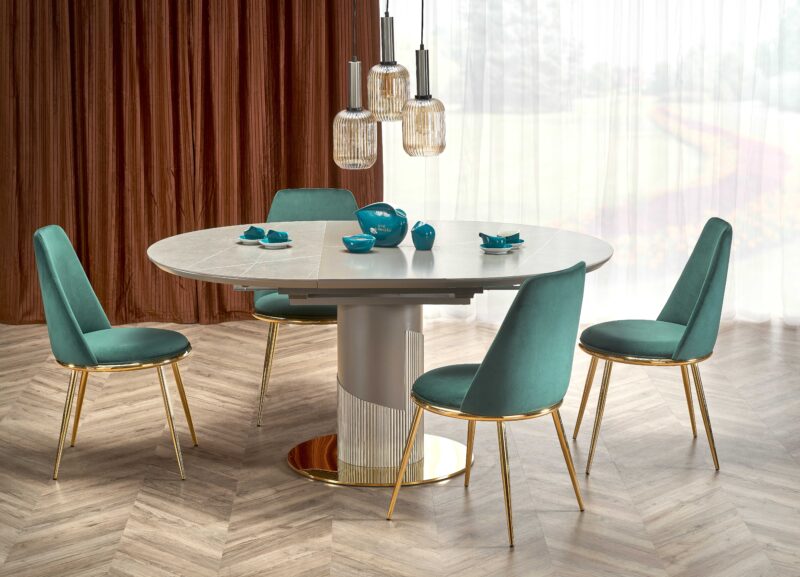 Ruokapöytä MUSVIN, harmaasta kristallista