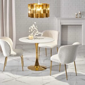 CALARIO-valkoinen marmorinen ruokapöytä