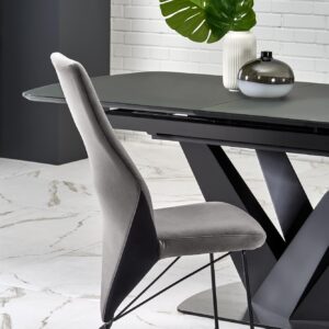 Pöytä PATRION, tummanharmaa, jalka musta