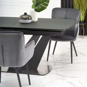 Pöytä PATRION, tummanharmaa, jalka musta