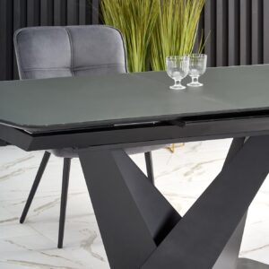 Pöytä PATRION, tummanharmaa, jalka musta