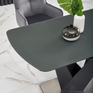 Pöytä PATRION, tummanharmaa, jalka musta