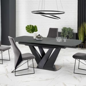 Pöytä PATRION, tummanharmaa, jalka musta