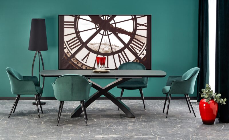 Ruokapöytä SILVERN, tummanharmaa