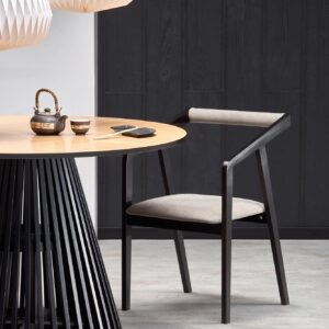 Ruokapöytä MIYARO, luonnollinen tammi / musta