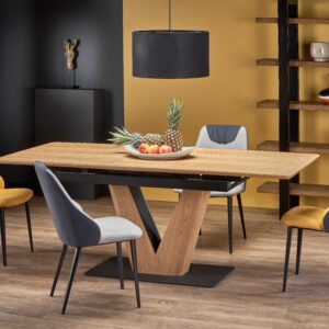 Ruokapöytä UMBRON, luonnollinen tammi / musta