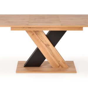 Pidennettävä ruokapöytä ALETTOA – musta / tammijäljitelmä