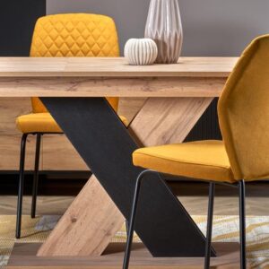 Pidennettävä ruokapöytä ALETTOA – musta / tammijäljitelmä