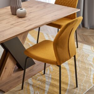 Pidennettävä ruokapöytä ALETTOA – musta / tammijäljitelmä