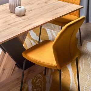 Pidennettävä ruokapöytä ALETTOA – musta / tammijäljitelmä