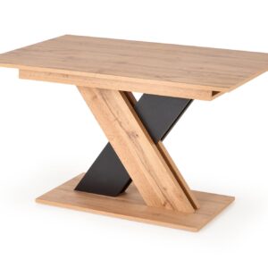 Pidennettävä ruokapöytä ALETTOA – musta / tammijäljitelmä