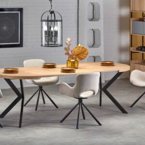 Laajennettava ruokapöytä PERONA, kultainen tammi/musta