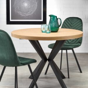 Laajennettava ruokapöytä PERONA, kultainen tammi/musta