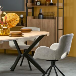 Laajennettava ruokapöytä PERONA, kultainen tammi/musta