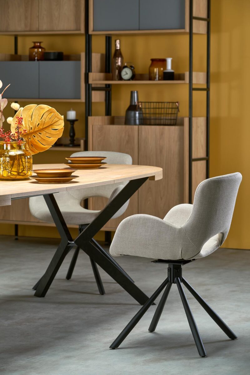 Laajennettava ruokapöytä PERONA, kultainen tammi/musta