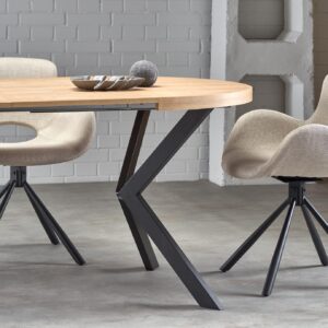 Laajennettava ruokapöytä PERONA, kultainen tammi/musta