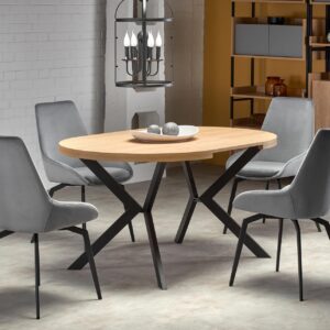 Laajennettava ruokapöytä PERONA, kultainen tammi/musta