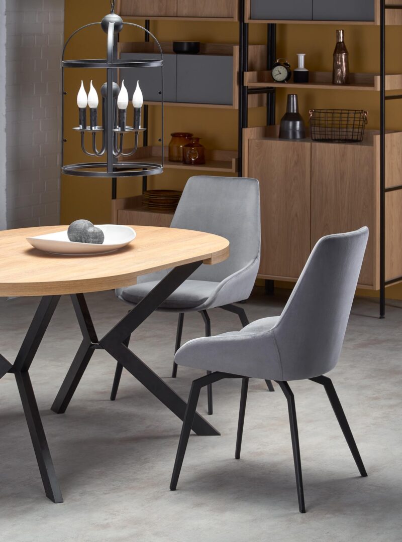 Laajennettava ruokapöytä PERONA, kultainen tammi/musta