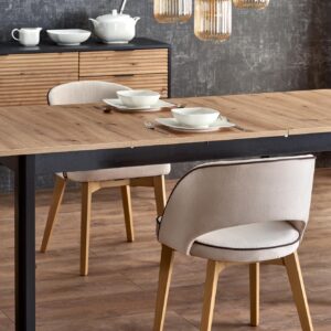 Ruokapöytä FLERON, käsityö tammi / musta