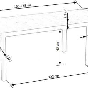 Ruokapöytä FLERON, käsityö tammi / musta
