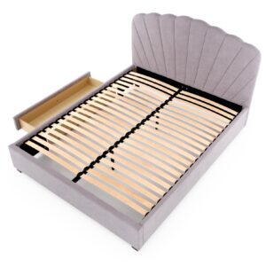 Sänky GABRIELLA 160x200, vaaleansininen / harmaa