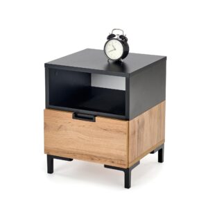 Yöpöytä SILVIO, wotan tammi - musta