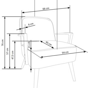 Nojatuoli PASTON, vaaleansininen / vaaleapähkinä