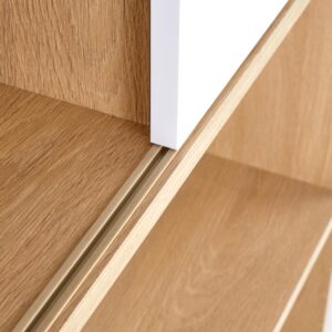 Hylly REGO, tammi / valkoinen matta