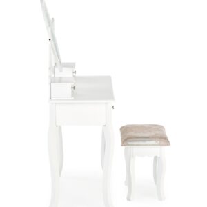 Meikkipöytä SARENA tuolilla, valkoinen mattapinta