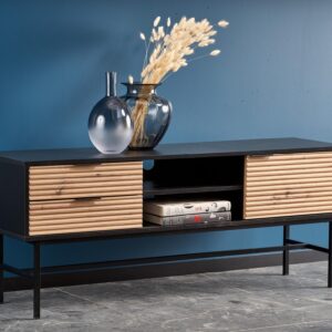 Televisioalusta MURAVON RTV-1, artisan-öljytty tammi / musta