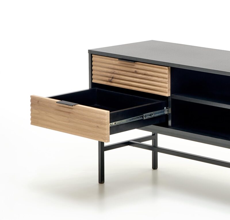 Televisioalusta MURAVON RTV-1, artisan-öljytty tammi / musta