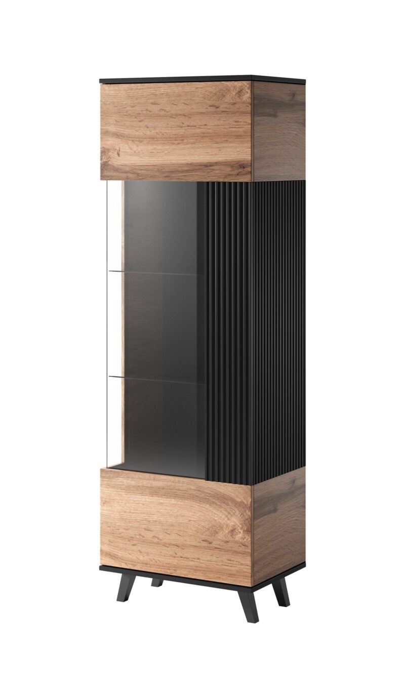 Vitriinikaappi RAVENO W-1, tammi / musta