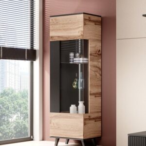 Vitriinikaappi RAVENO W-1, tammi / musta