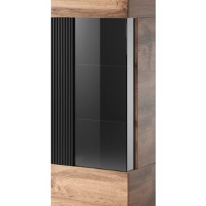Vitriinikaappi RAVENO W-1, tammi / musta