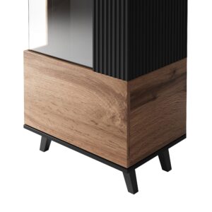 Vitriinikaappi RAVENO W-1, tammi / musta