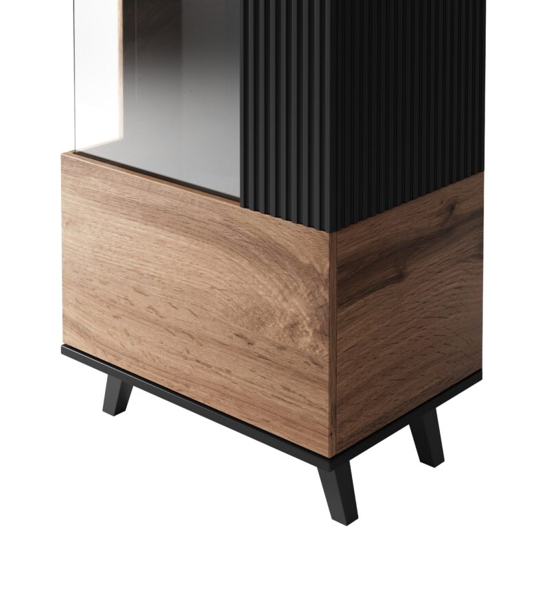 Vitriinikaappi RAVENO W-1, tammi / musta